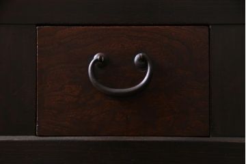 アンティーク家具　和製アンティーク　明治期　四尺　結霜ガラス入り　趣きあふれる重ね水屋箪笥(食器棚、収納棚)