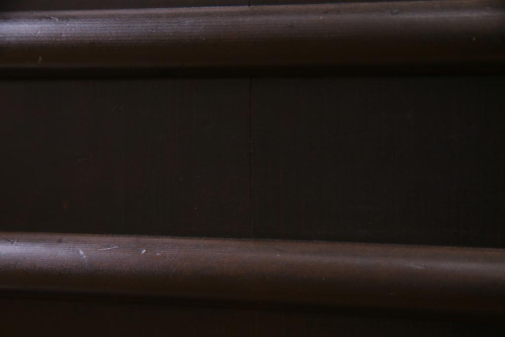 アンティーク家具　和製アンティーク　明治期　四尺　結霜ガラス入り　趣きあふれる重ね水屋箪笥(食器棚、収納棚)