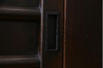 アンティーク家具　和製アンティーク　明治期　四尺　結霜ガラス入り　趣きあふれる重ね水屋箪笥(食器棚、収納棚)