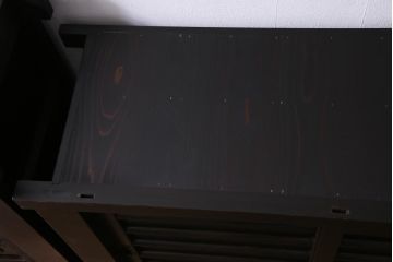 アンティーク家具　和製アンティーク　明治期　四尺　結霜ガラス入り　趣きあふれる重ね水屋箪笥(食器棚、収納棚)