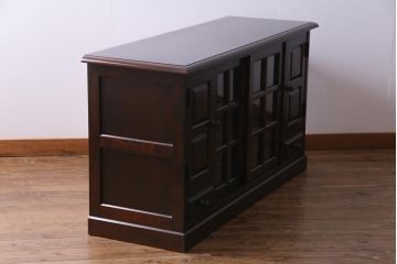 中古　北海道民芸家具　HM135　凛とした雰囲気漂うサイドボード(リビングボード、キャビネット、収納棚)