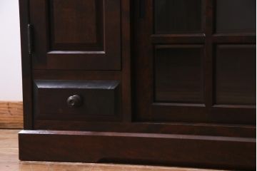 中古　北海道民芸家具　HM135　凛とした雰囲気漂うサイドボード(リビングボード、キャビネット、収納棚)