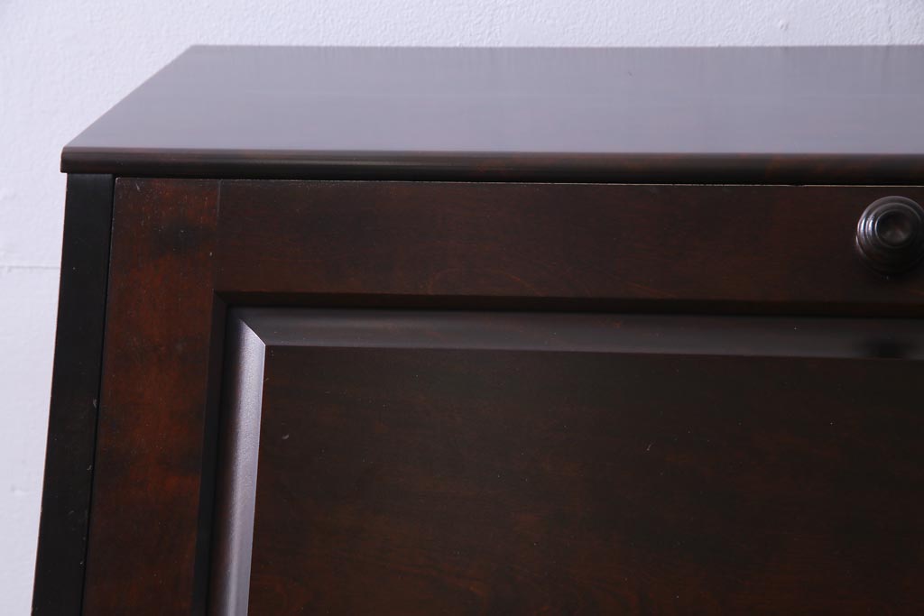 中古　北海道民芸家具　HM800　上質な作りが魅力のライティングビューロー(机、引き出し)(定価約27万円)