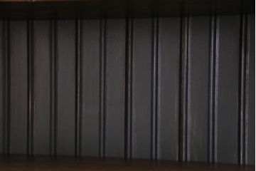 イギリスアンティーク　ペイント家具　ステンドグラス　シャビーな雰囲気がお洒落なブックケース(本箱、収納棚)