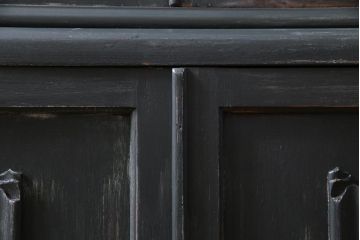 イギリスアンティーク　ペイント家具　ステンドグラス　シャビーな雰囲気がお洒落なブックケース(本箱、収納棚)