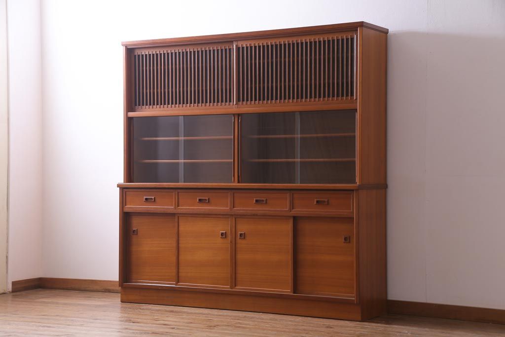 ヴィンテージ チーク材 キャビネット 本棚 食器棚 飾り棚 サイドボード ラック ヴィンテージ チーク材 キャビネット 本棚 食器棚 飾り棚 サイド