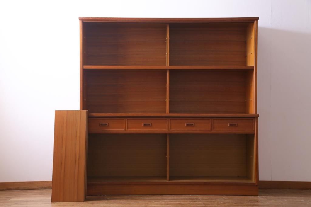 北欧テイスト チーク材ヴィンテージ キッチンボード 食器棚 国産高級収納家具 北欧テイスト チーク材ヴィンテージ キッチンボード 食器棚 国産