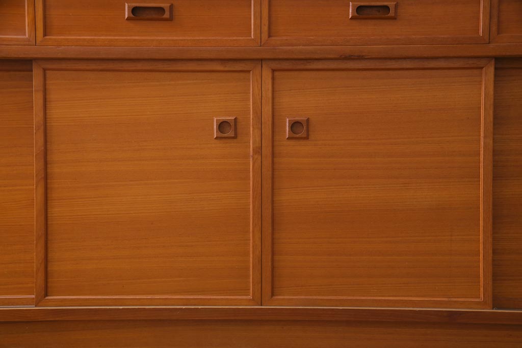 北欧テイスト チーク材ヴィンテージ キッチンボード 食器棚 国産高級