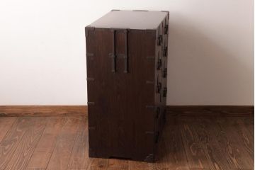 アンティーク家具　明治大正期　ヒノキ材・桐材　しっとりとした木肌が上品な雰囲気漂う時代箪笥(引き出し、チェスト、桐箪笥、桐たんす)