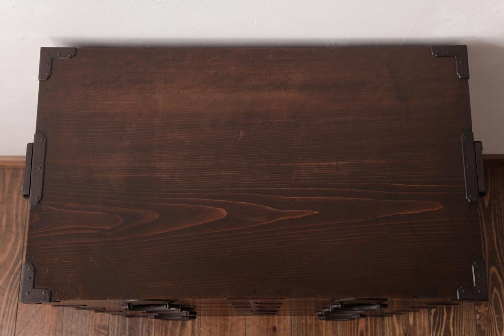 アンティーク家具　明治大正期　ヒノキ材・桐材　しっとりとした木肌が上品な雰囲気漂う時代箪笥(引き出し、チェスト、桐箪笥、桐たんす)