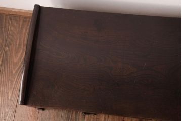 アンティーク家具　明治大正期　総ケヤキ材　重厚な質感と味のある杢目が魅力の文机(ローテーブル)
