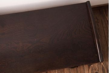 アンティーク家具　明治大正期　総ケヤキ材　重厚な質感と味のある杢目が魅力の文机(ローテーブル)