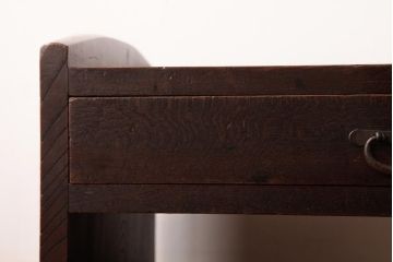 アンティーク家具　明治大正期　総ケヤキ材　重厚な質感と味のある杢目が魅力の文机(ローテーブル)