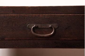 アンティーク家具　明治大正期　総ケヤキ材　重厚な質感と味のある杢目が魅力の文机(ローテーブル)