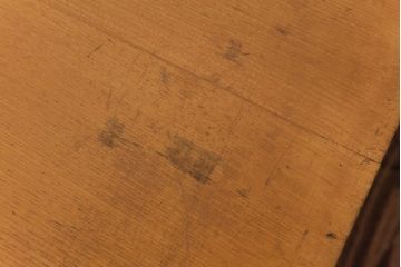 レトロ家具　昭和レトロ　木の温もり溢れる栓材製の片袖机(文机、ローテーブル)