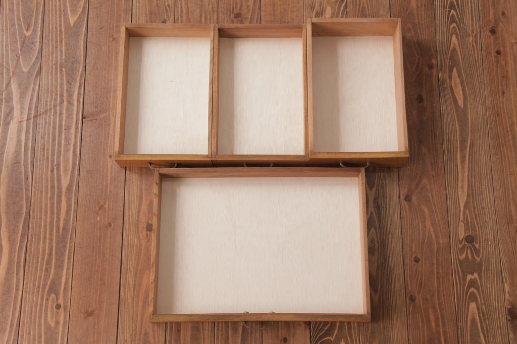 レトロ家具　昭和レトロ　木の温もり溢れる栓材製の片袖机(文机、ローテーブル)