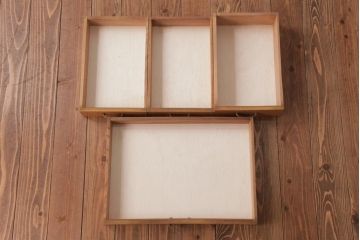 レトロ家具　昭和レトロ　木の温もり溢れる栓材製の片袖机(文机、ローテーブル)