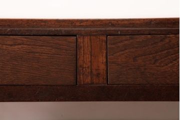 アンティーク家具　和製アンティーク　栓材　透かしや木目が目を引く文机(ローテーブル)
