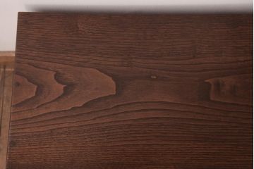 アンティーク家具　和製アンティーク　タモ・栗材　木目がアクセントになっている片袖机(文机、ローテーブル)