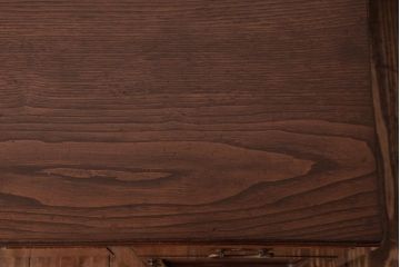 アンティーク家具　和製アンティーク　タモ・栗材　木目がアクセントになっている片袖机(文机、ローテーブル)