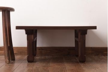 アンティーク家具　和製アンティーク　明治期　木の味わい豊かな作りが魅力的なローテーブル(座卓、センターテーブル)