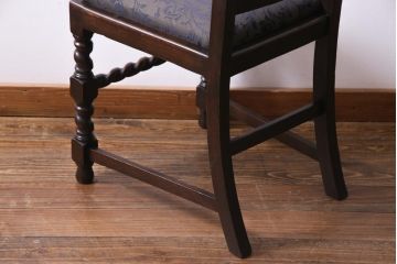 アンティーク家具　イギリスアンティーク　ジャコビアン様式　彫刻が目を引くダイニングチェア(ハイバックチェア、椅子)(2)