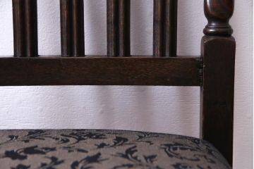 アンティーク家具　イギリスアンティーク　ジャコビアン様式　彫刻が目を引くダイニングチェア(ハイバックチェア、椅子)(3)