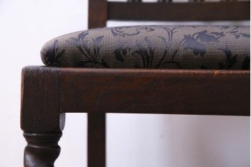 アンティーク家具　イギリスアンティーク　ジャコビアン様式　彫刻が目を引くダイニングチェア(ハイバックチェア、椅子)(3)
