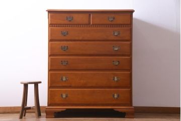 中古　横浜クラシック家具　ダニエル(daniel)　A-103　褐色が美しい整理タンス(チェスト、引き出し)