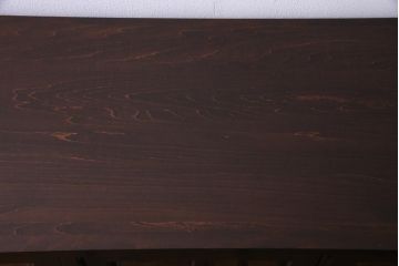 リメイク　北海道民芸家具　脚付き　品のある佇まいがお洒落なキャビネット(食器棚、飾り棚、収納棚)(1)