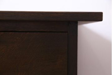 レトロ家具　昭和レトロ　ナラ材　たっぷり幅が嬉しいシンプルな両袖デスク(机、在宅ワーク、在宅用ワークデスク)