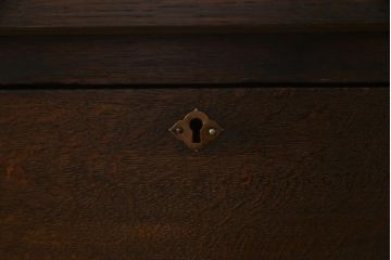 レトロ家具　昭和レトロ　ナラ材　たっぷり幅が嬉しいシンプルな両袖デスク(机、在宅ワーク、在宅用ワークデスク)