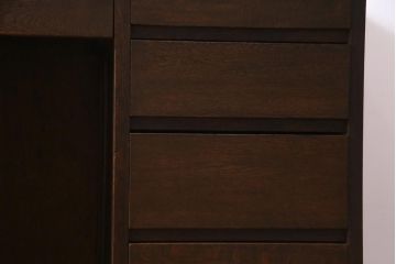 レトロ家具　昭和レトロ　ナラ材　たっぷり幅が嬉しいシンプルな両袖デスク(机、在宅ワーク、在宅用ワークデスク)