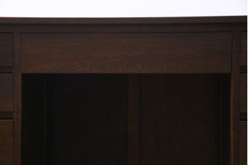 レトロ家具　昭和レトロ　ナラ材　たっぷり幅が嬉しいシンプルな両袖デスク(机、在宅ワーク、在宅用ワークデスク)