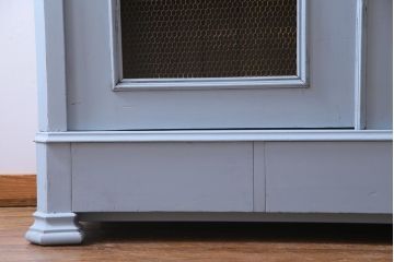 アンティーク家具　フランスアンティーク　引き出し付き　グリアージュ扉がおしゃれなペイントワードローブ(収納棚)