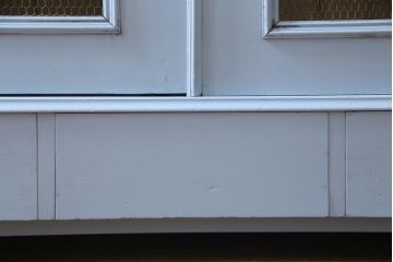 アンティーク家具　フランスアンティーク　引き出し付き　グリアージュ扉がおしゃれなペイントワードローブ(収納棚)