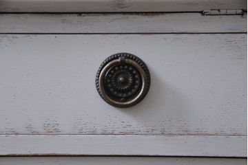 ペイント家具　イギリスアンティーク　淡い色合いがシックなビューローブックケース(ライティングビューロー、本箱、ワークデスク、在宅ワーク、在宅用)