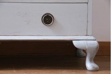 ペイント家具　イギリスアンティーク　淡い色合いがシックなビューローブックケース(ライティングビューロー、本箱、ワークデスク、在宅ワーク、在宅用)