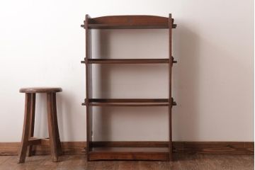 レトロ家具　昭和初期　栓材　楔(くさび)留め　レトロな雰囲気漂う本棚(飾り棚、陳列棚)