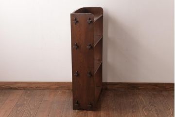 レトロ家具　昭和初期　栓材　楔(くさび)留め　レトロな雰囲気漂う本棚(飾り棚、陳列棚)