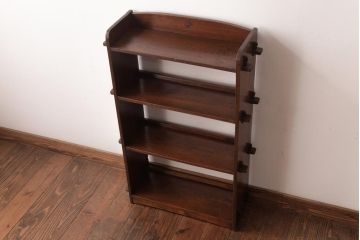 レトロ家具　昭和初期　栓材　楔(くさび)留め　レトロな雰囲気漂う本棚(飾り棚、陳列棚)
