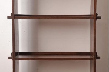 レトロ家具　昭和初期　栓材　楔(くさび)留め　レトロな雰囲気漂う本棚(飾り棚、陳列棚)