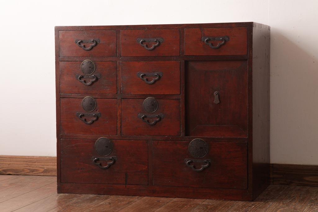 木製の箪笥 棚 古民具 Amazon.co.jp: 時代箪笥民藝箪笥和箪笥古家具小箪笥小棚小