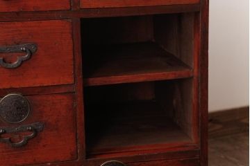 アンティーク家具　古民具　明治期　檜材　漆塗り　趣きと味わいが魅力的な時代箪笥(引き出し)
