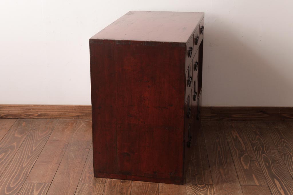 アンティーク家具　古民具　明治期　檜材　漆塗り　趣きと味わいが魅力的な時代箪笥(引き出し)