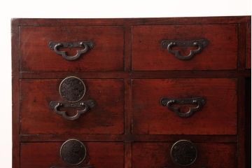 アンティーク家具　古民具　明治期　檜材　漆塗り　趣きと味わいが魅力的な時代箪笥(引き出し)