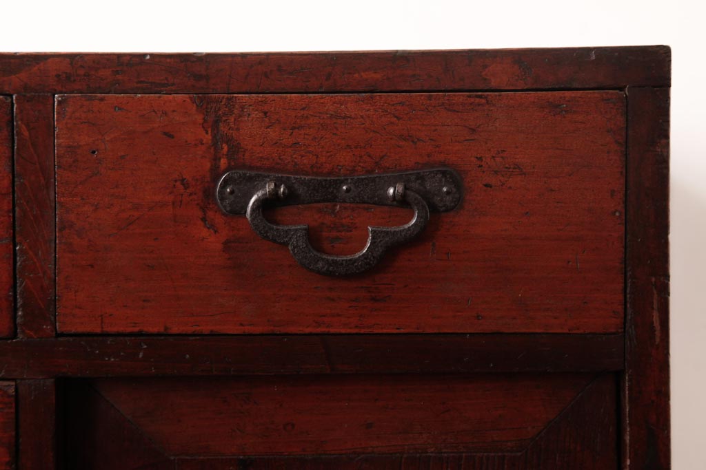 アンティーク家具　古民具　明治期　檜材　漆塗り　趣きと味わいが魅力的な時代箪笥(引き出し)