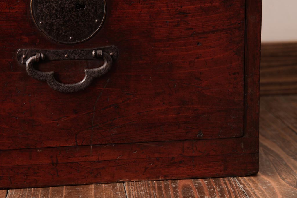 アンティーク家具　古民具　明治期　檜材　漆塗り　趣きと味わいが魅力的な時代箪笥(引き出し)