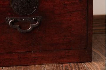 アンティーク家具　古民具　明治期　檜材　漆塗り　趣きと味わいが魅力的な時代箪笥(引き出し)