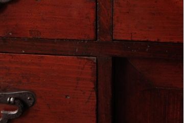 アンティーク家具　古民具　明治期　檜材　漆塗り　趣きと味わいが魅力的な時代箪笥(引き出し)